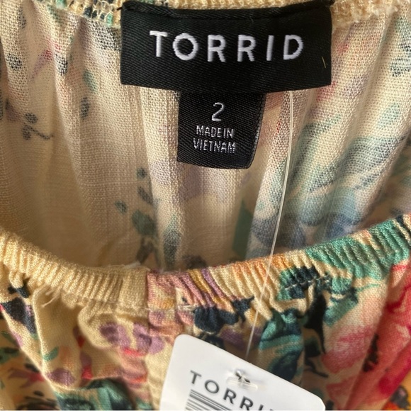 Torrid Mini Lenny Smocked Dress Multi Floral Womens Size 2X Cottagecore Boho NWT - Picture 9 of 12